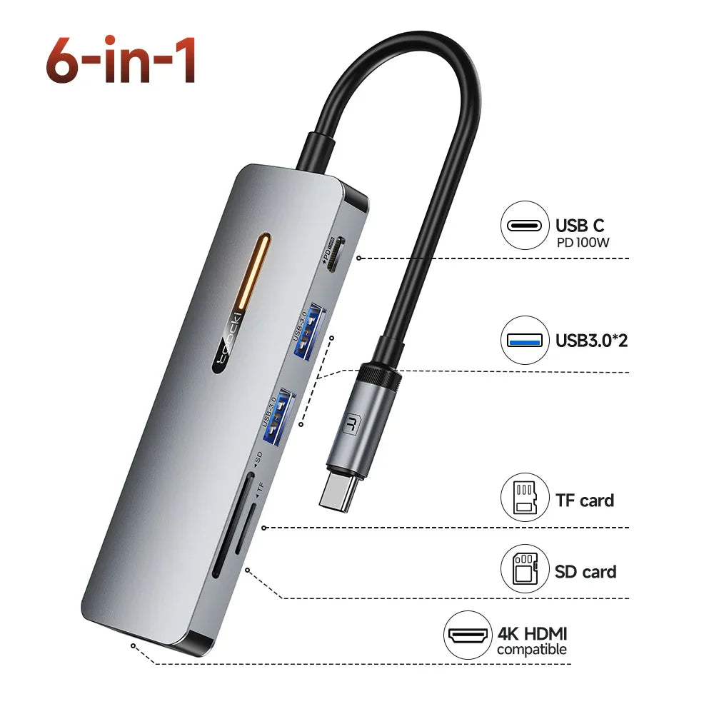 Toocki USB 3.0 HUB Type C To HDMI-Compatible