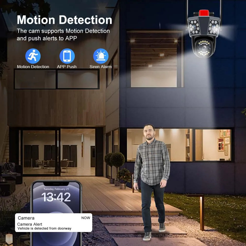 6K 12MP WIFI IP Outdoor Camera 8X Zoom