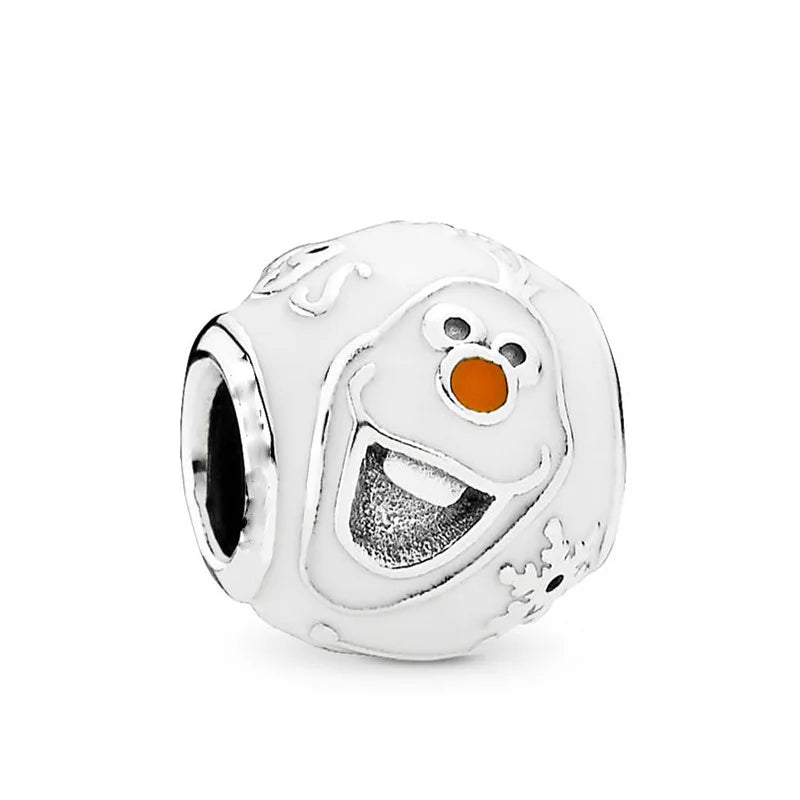 Disney Blue Enamel Ice Snow Olaf Pendant Fit