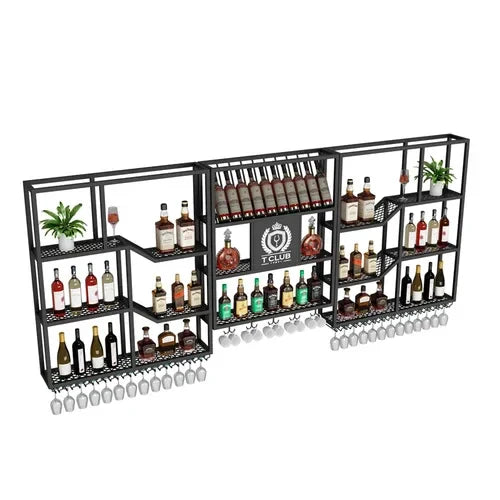 Metalic Wall Mounted Wine Cabinet Restaurant Patio Metalic