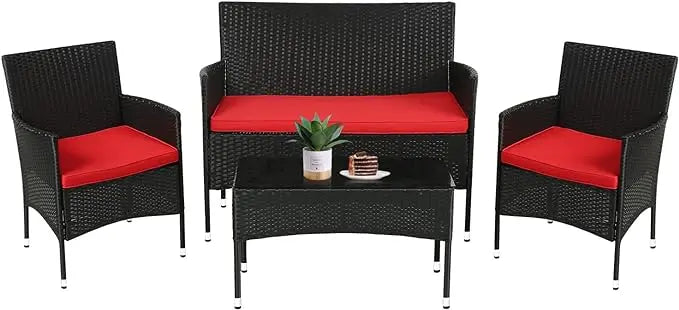 FDW Patio Furniture Set 4 Pieces Outdoor Rattan