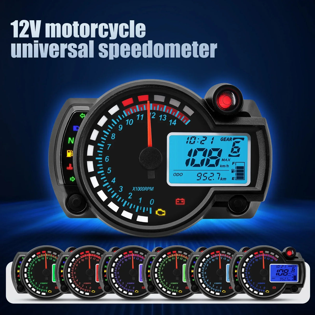2023 Universal LCD Digital Motorcycle Speedometer