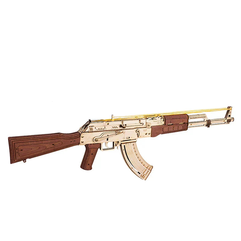 Robotime DIY 3d Wooden Puzzle Toy AK-47 Assault
