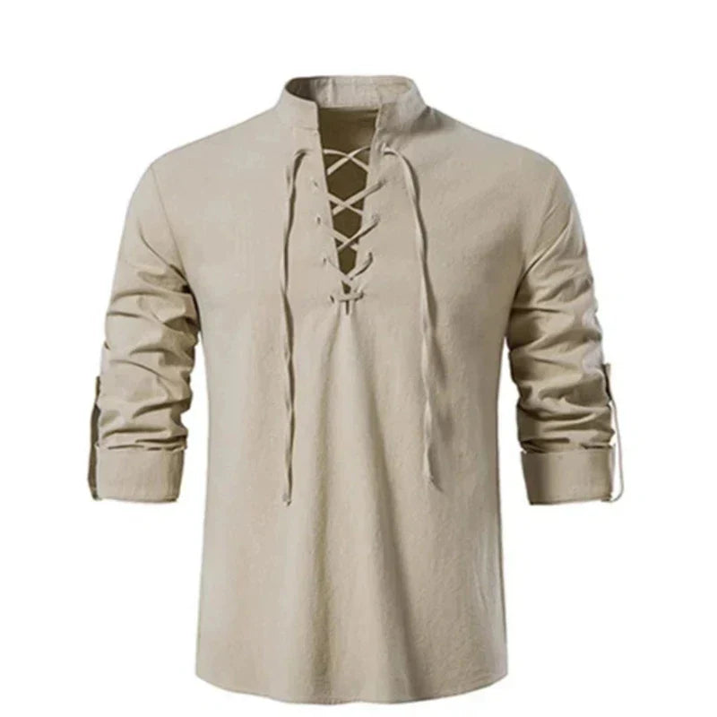 2023 New Men's V-neck shirt T-shirt Fashion Vintage