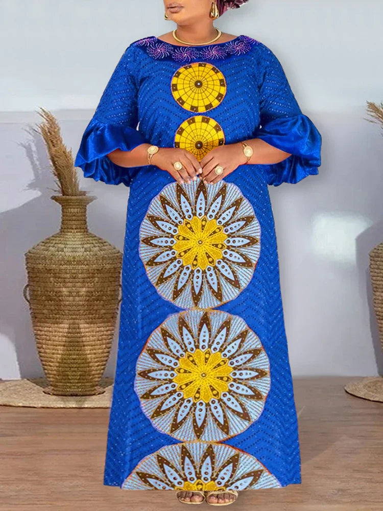 Plus Size 5XL VONDA Bohemian Women Printed Maxi