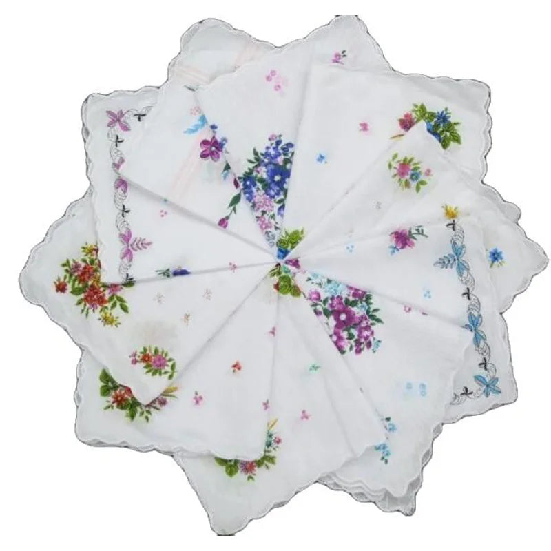 5pcs 28CM HOT Cotton white lace Printed women