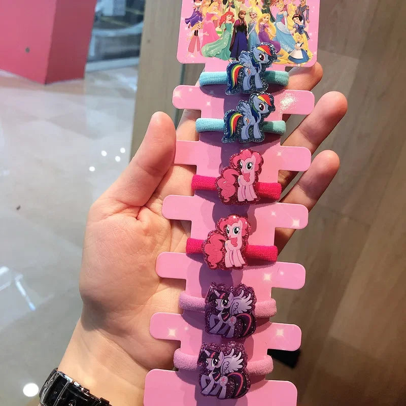 6PCS/Lot Hair Accessories Princess Elsa Anna Elastic Hair