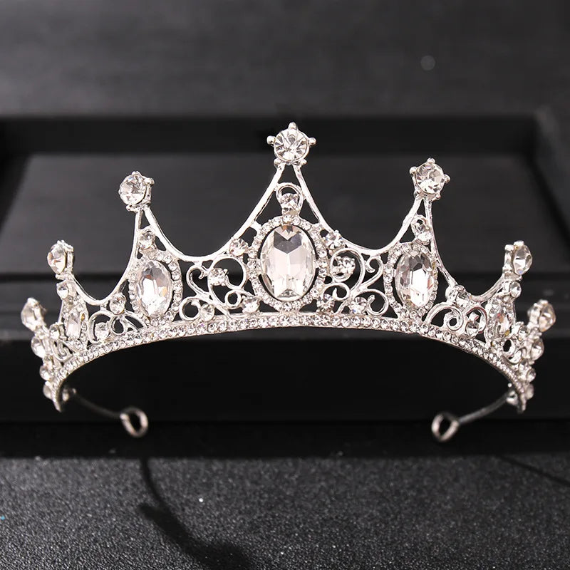 Wedding Hair Accessories Baroque Rhinestone Crystal Crown Tiara