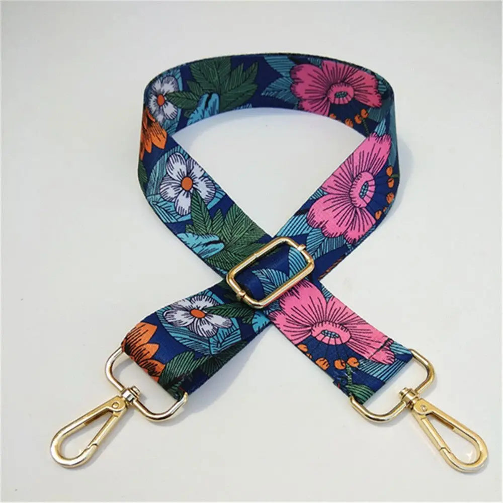 Fashion Bag Strap Adjustable Nylon Flowers Embroidered Colored