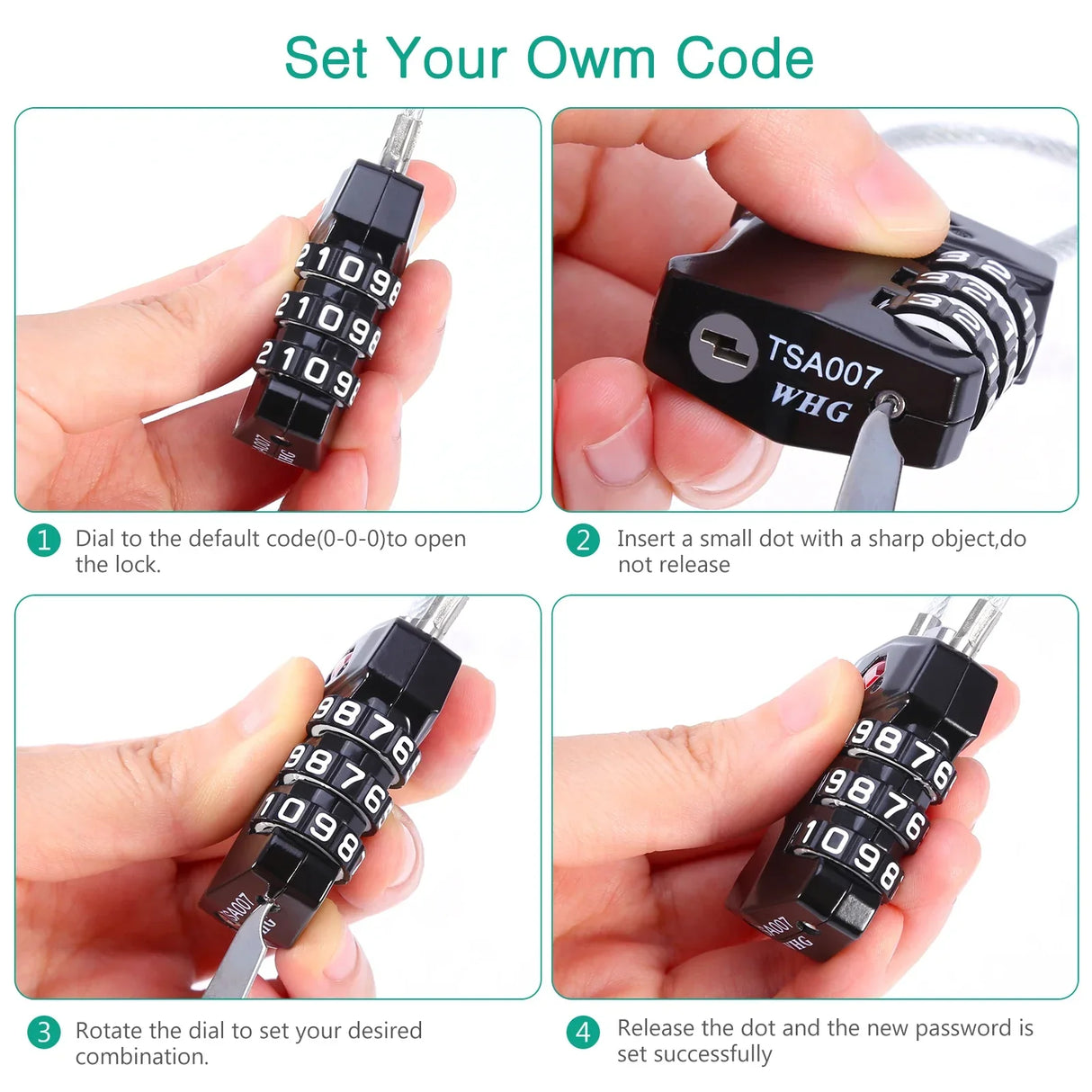 ORIA TSA Approved Luggage Padlocks 3-Digit Combination Travel