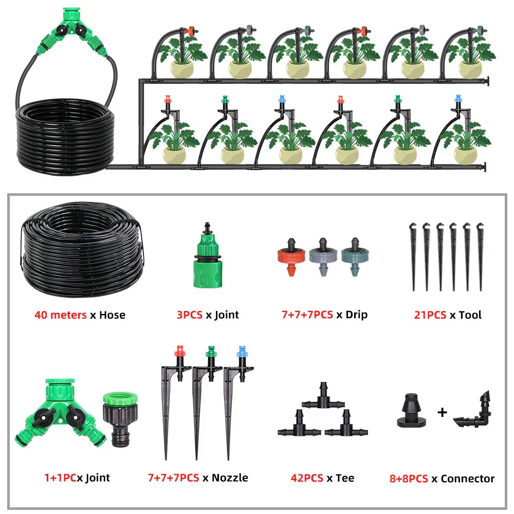 5-50m Garden Watering System 90/180/360 Degree Refraction Nozzle