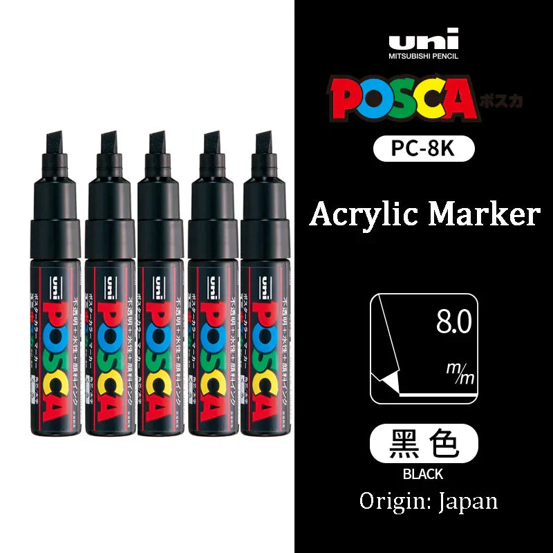 Uni Marker Pen, PC-3M Acrylic posca marcadores permanent