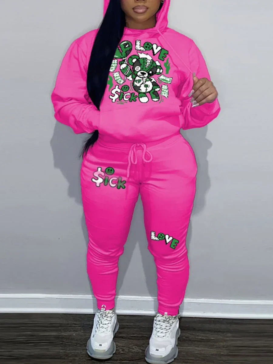 LW Plus Size womens matching tracksuit set Letter