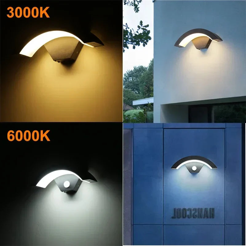 Moden waterproof outdoor wall lamp PIR motion sensor