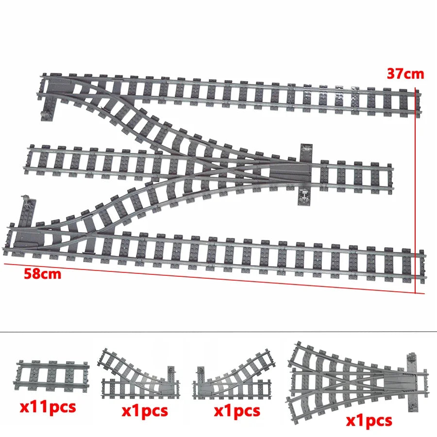City Track Trains Uphill Flexible Soft Tracks Building