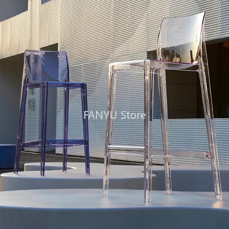 Nordic Acrylic Transparent Bar Chairs Modern Backrest Household