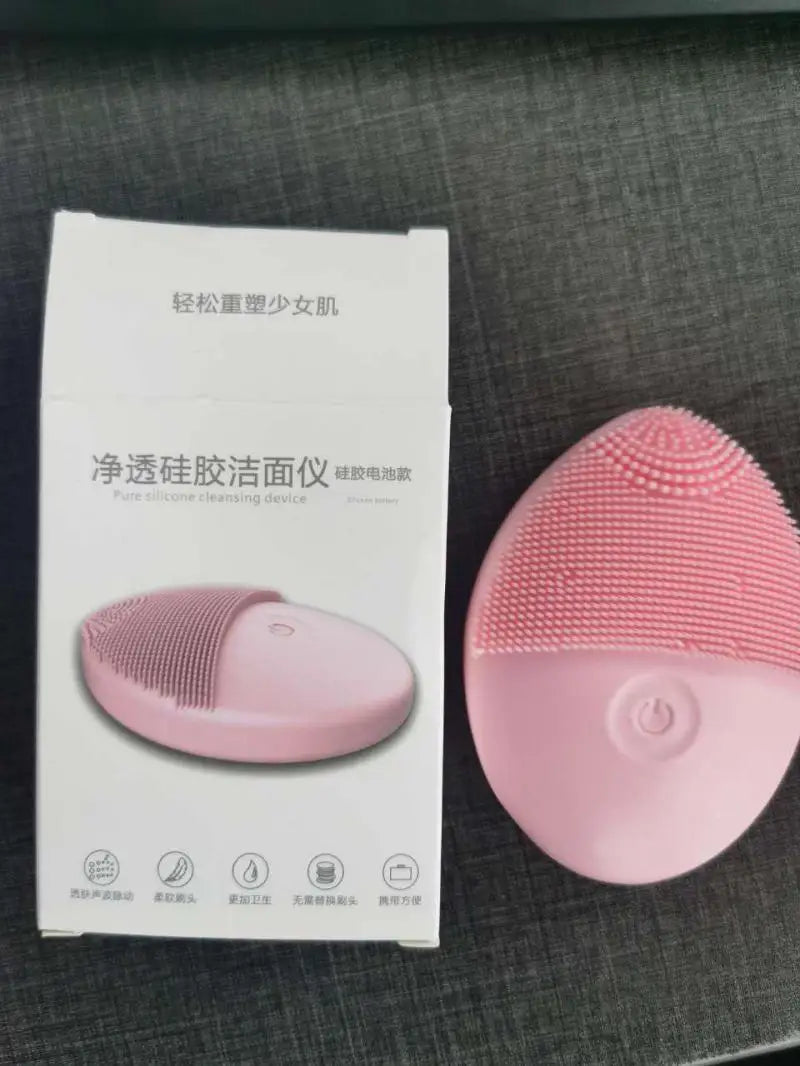 1/2PCS Electric Facial Cleansing Brush Silicone Ultrasonic Vibration