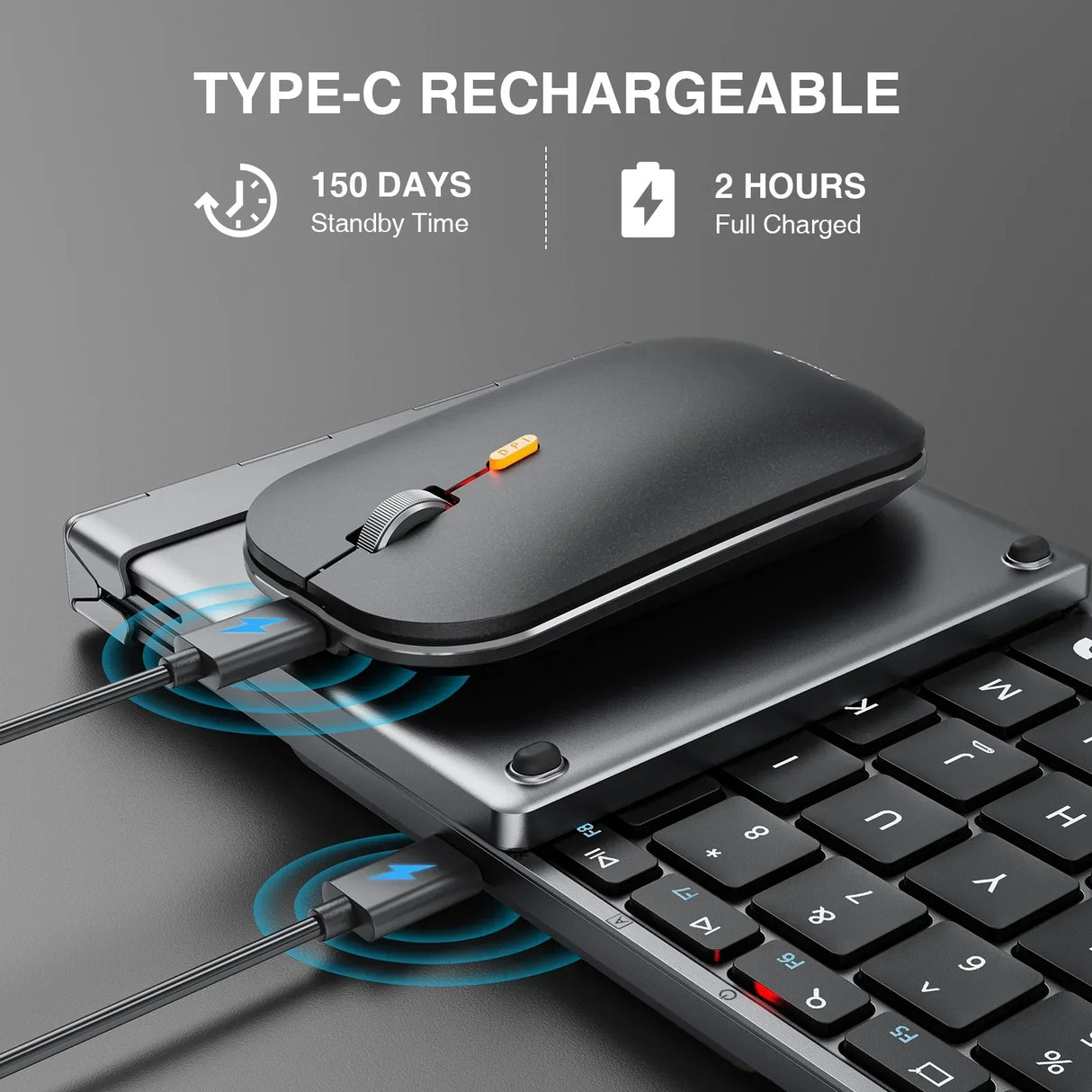 ProtoArc XKM01 Tri-Fold Bluetooth Wireless Keyboard and Mouse