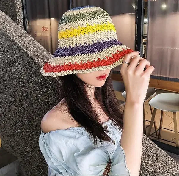 Women's Large Brim Straw Beach Hats Girl Cap