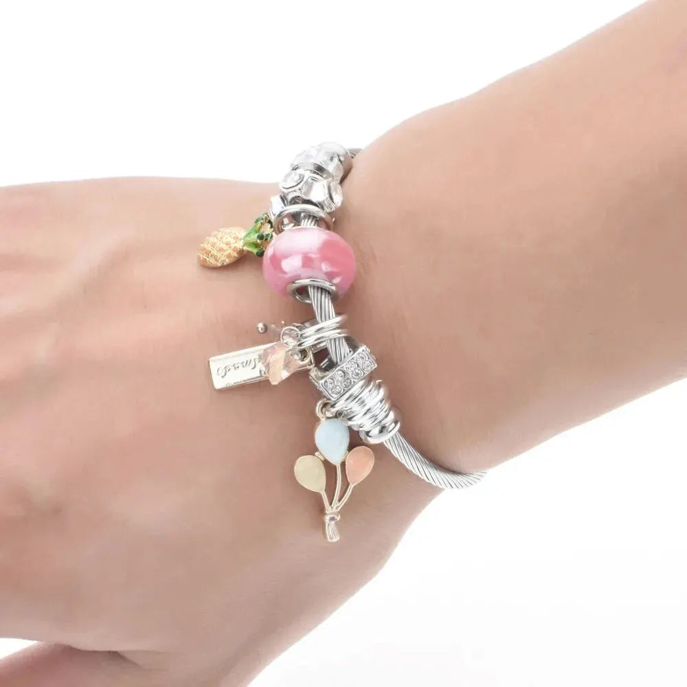 Cute Pineapple With Crystal Creative Multi Element Inlaid