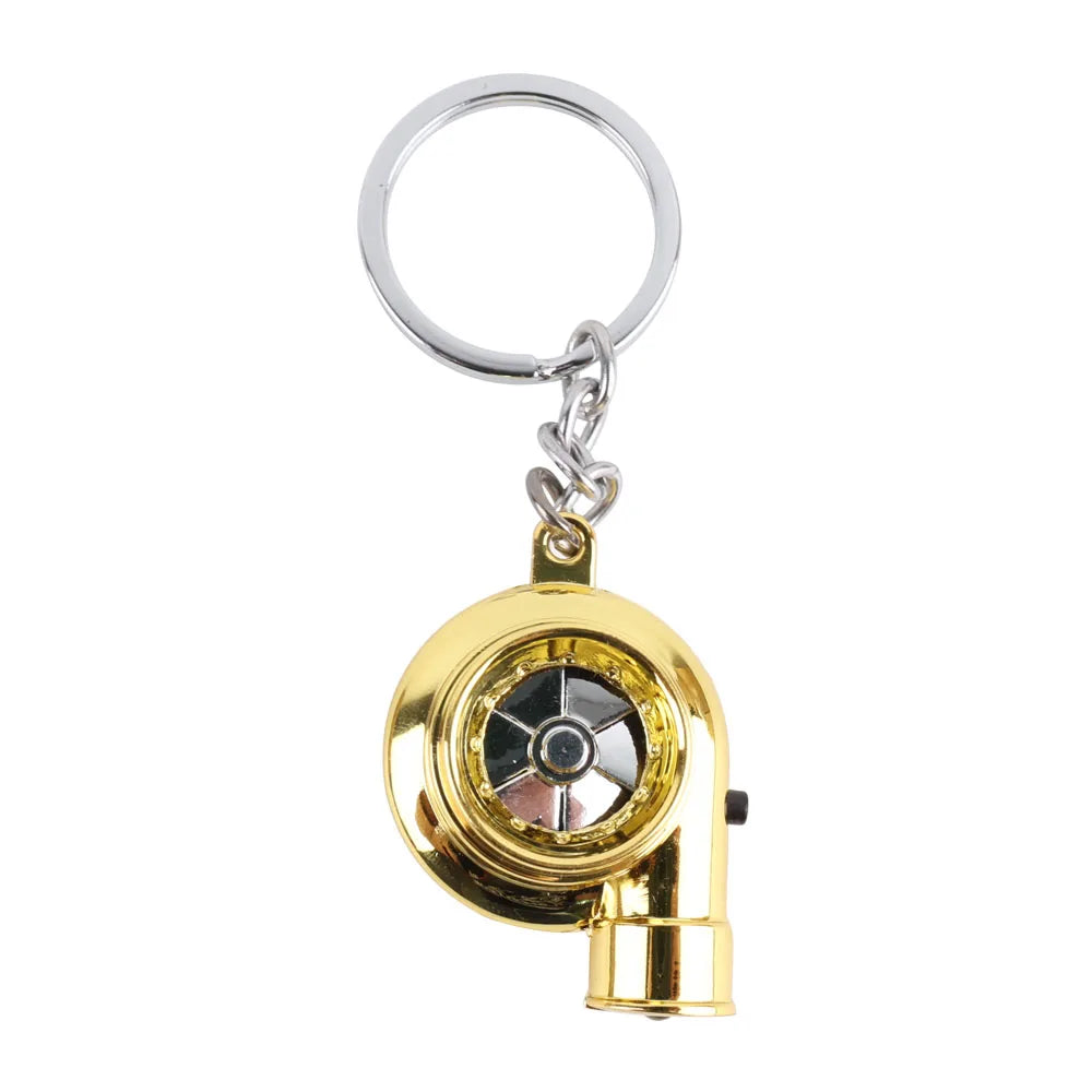 LED Mini Turbo Sound Turbocharger Keychain Spinning Turbine
