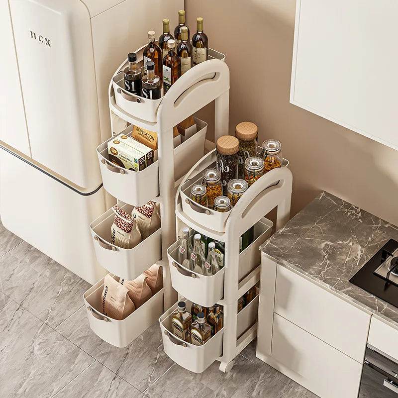 Movable Storage Trolley Kitchen Wheels Rack Small Mobile