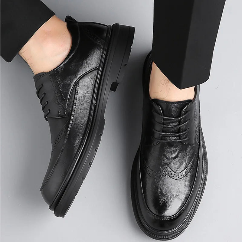 Men Shoes Brands 2023 Spring Oxford Business Leather Soft Casual Breathable Men's Loafers Flats Slip-on Driving Shoe Sport Male