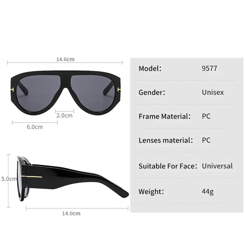 Oversized Pilot Sunglasses Women Fashion 2023 Luxury Big