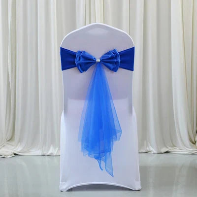 Spandex Lycra Chair Band Back Satin Bow Swag