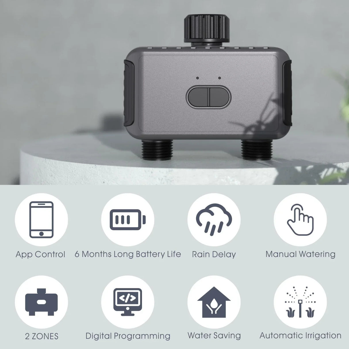 Smart 2 Zone Watering Timer Bluetooth WIFI Garden