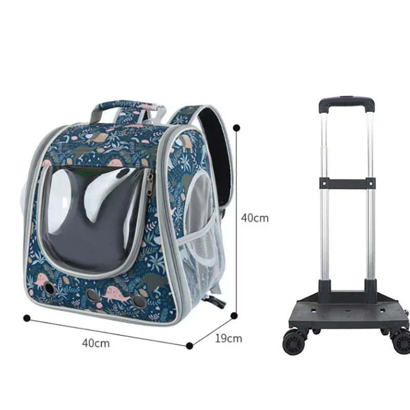 2 In 1 Large Pet Cat Backpack Stroller