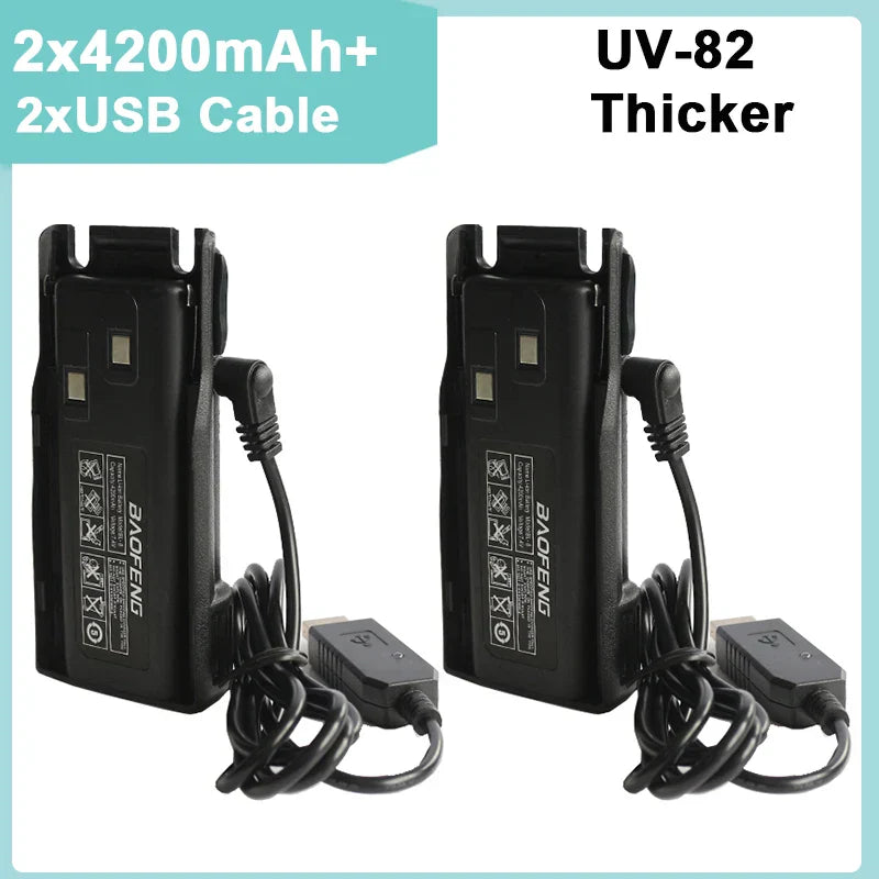 Baofeng UV-82 Battery 2800/3800/4200 mAh Enlarge for Walkie