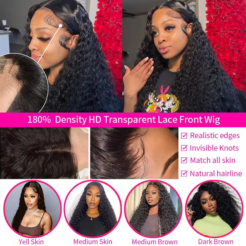 30 34 Inch Loose Deep Wave Frontal Wigs