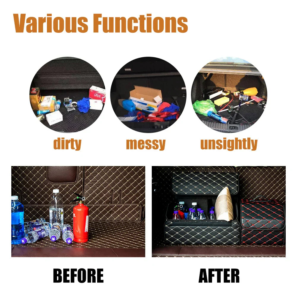 Car Trunk Organizer Box Large Capacity Auto Multiuse