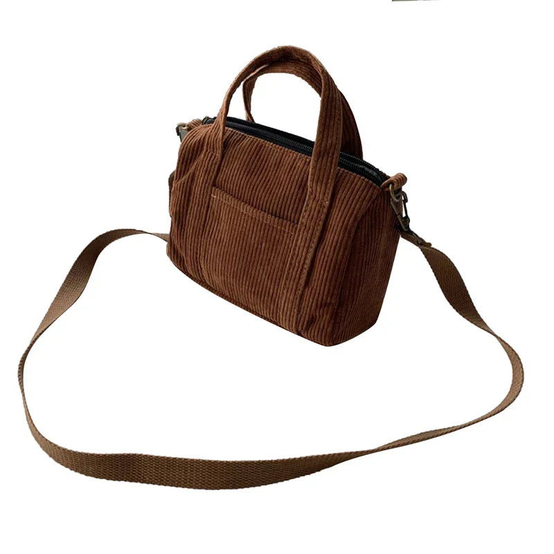 New Women's Mini Corduroy Shoulder Bag Female Canvas