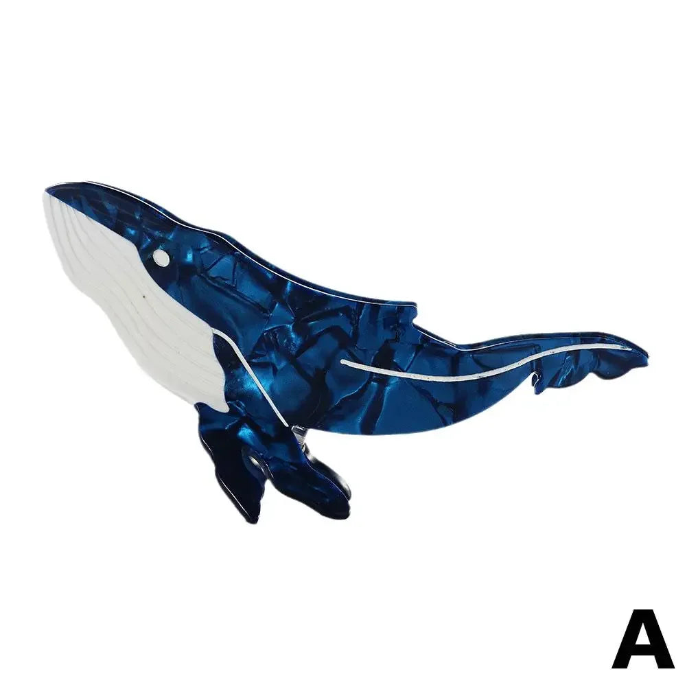 New Korean Blue Whale Hair Claw Acetate Hair