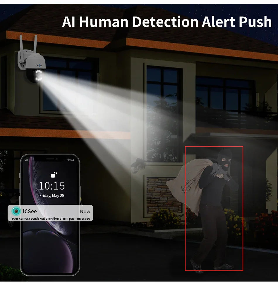 Hiseeu 4K 8MP Dual Lens PTZ Wifi IP