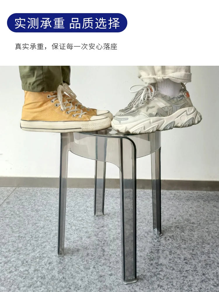 Transparent Plastic Stool Household Thickened Acrylic High Stool