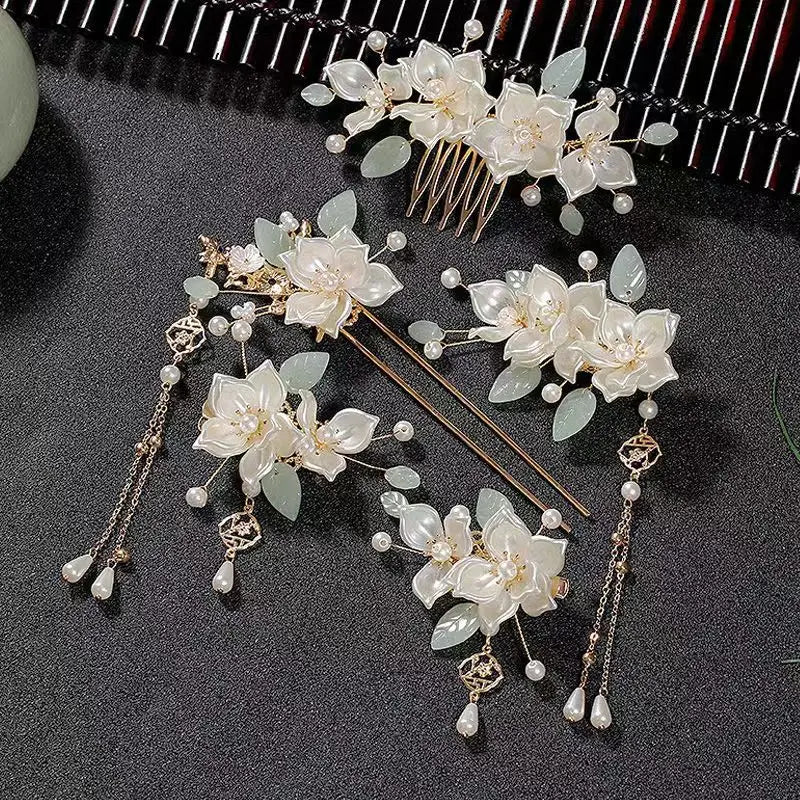 Chinese Hanfu Hair Accessories Set Long Fringed Vintage