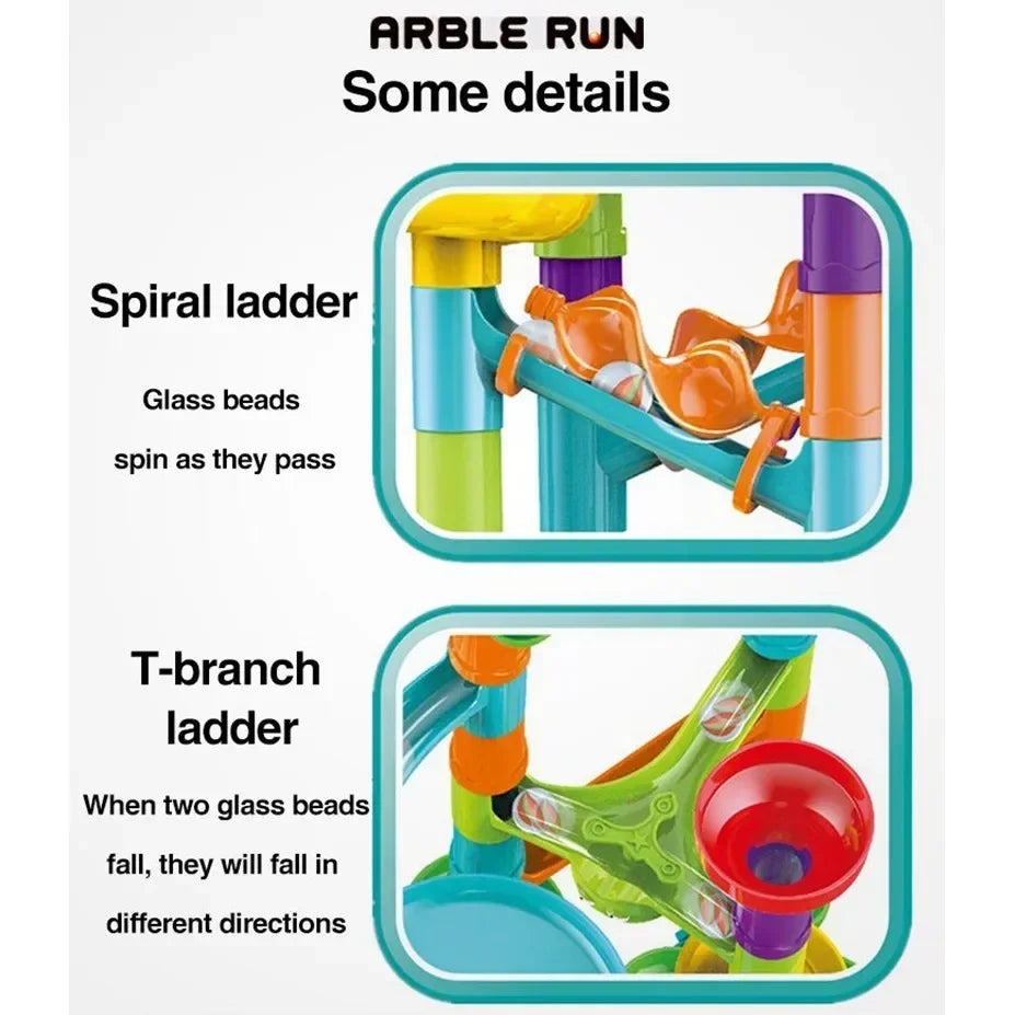 50/197Pcs Children Diy Game Marble Run Race Track