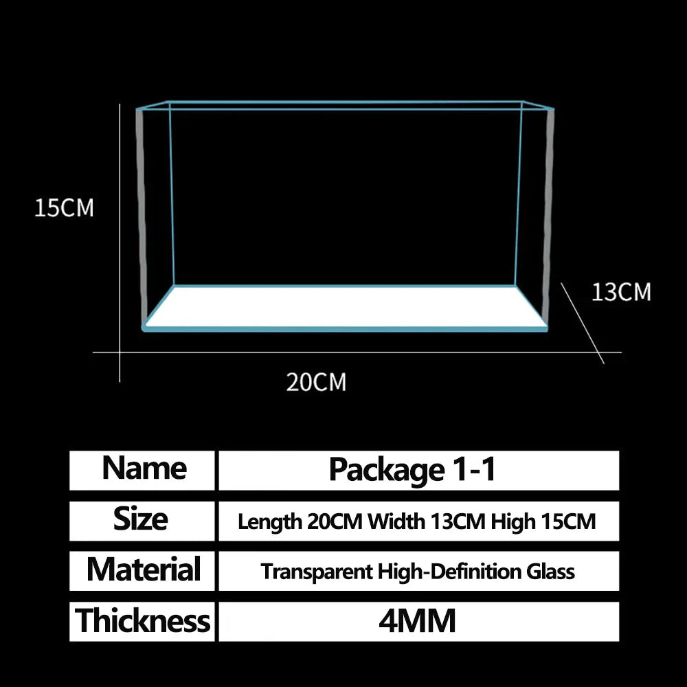Fish Tank Transparent Glass Rectangular Aquarium Small And