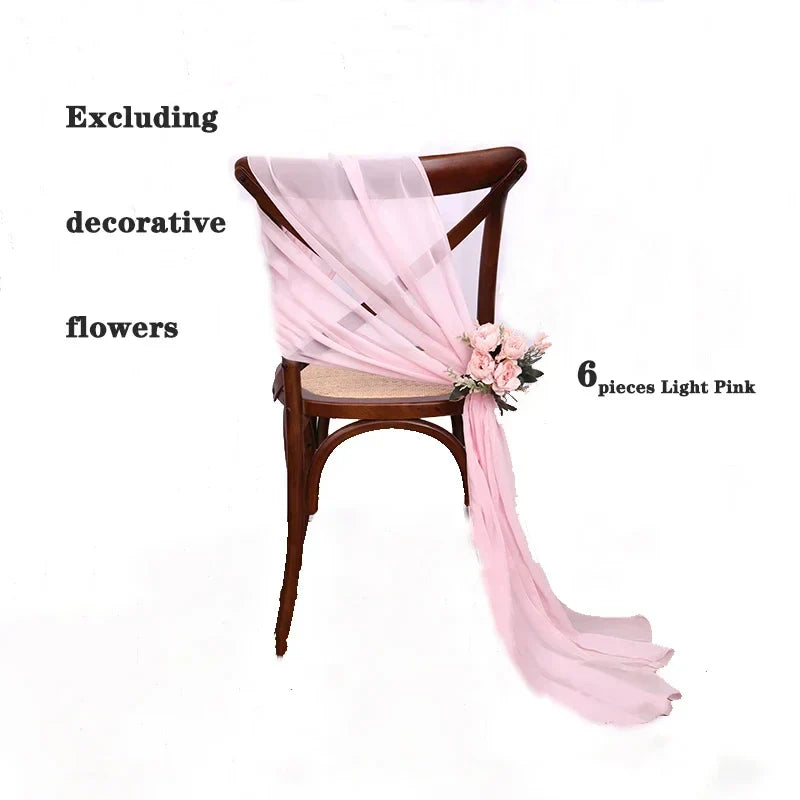 6PCS RUST Chiffon Chair Sashes 30 x 270cm