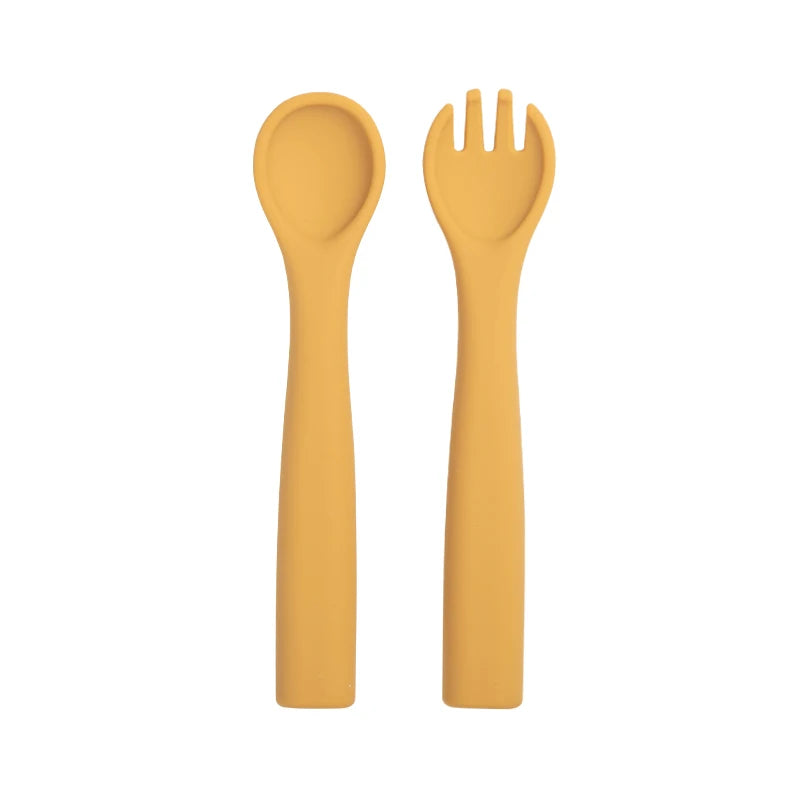 Food Grade Baby Soft Silicone Spoon Fork Set