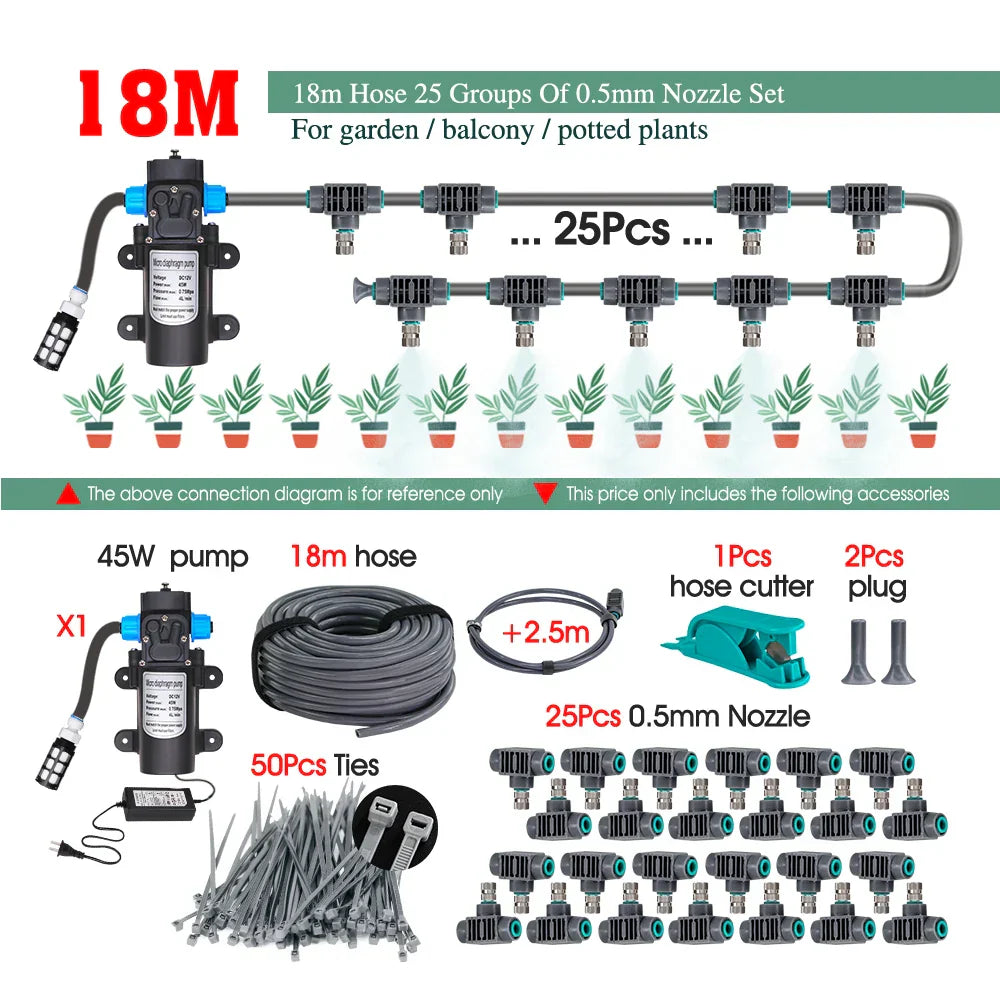 0.5MM Adjustable Spray Nozzle Automatic Irrigation Equipment 45W