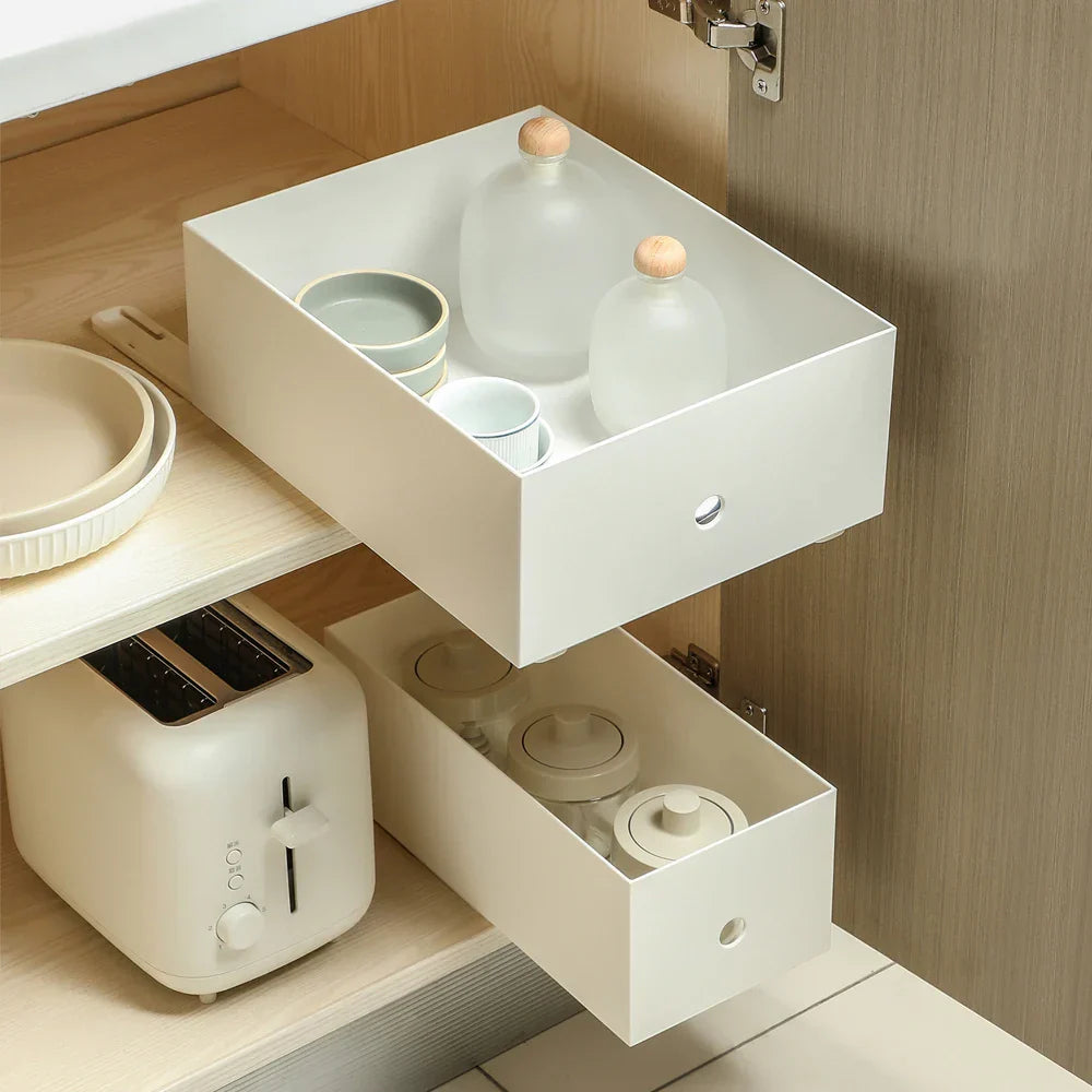 Set HIPS Basket Pull Rail Storage Rack Pullout