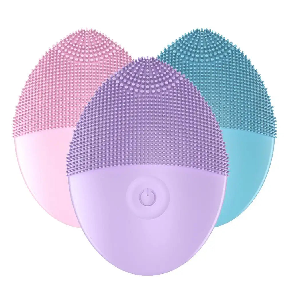 1/2PCS Electric Facial Cleansing Brush Silicone Ultrasonic Vibration
