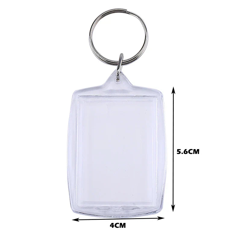 100pcs Keychain Acrylic Key Chain Key Ring Blank