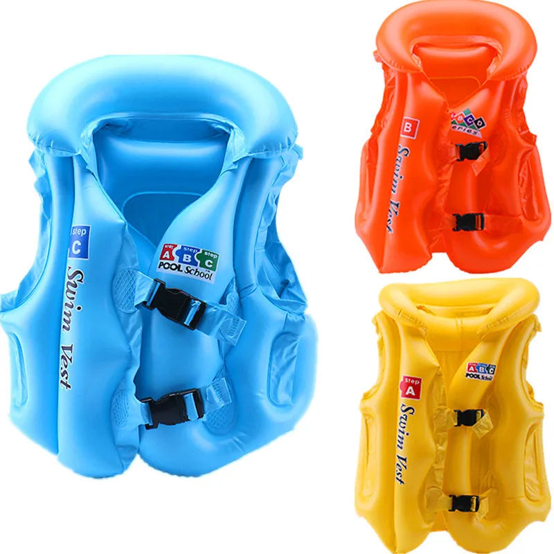 Kids Baby Life Jackets Inflatable Swim Vest PVC