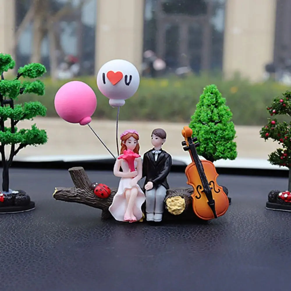 Car Decoration Cartoon Cute Couples Action Figure Figurines