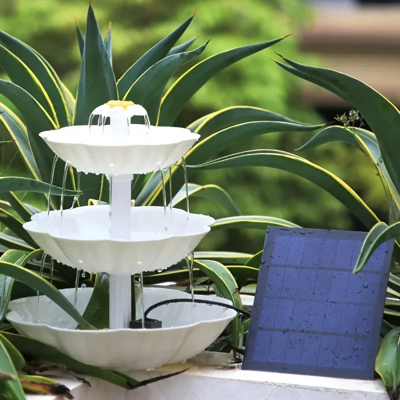 Solar Bird Bath Water Fountain Detachable DIY Water